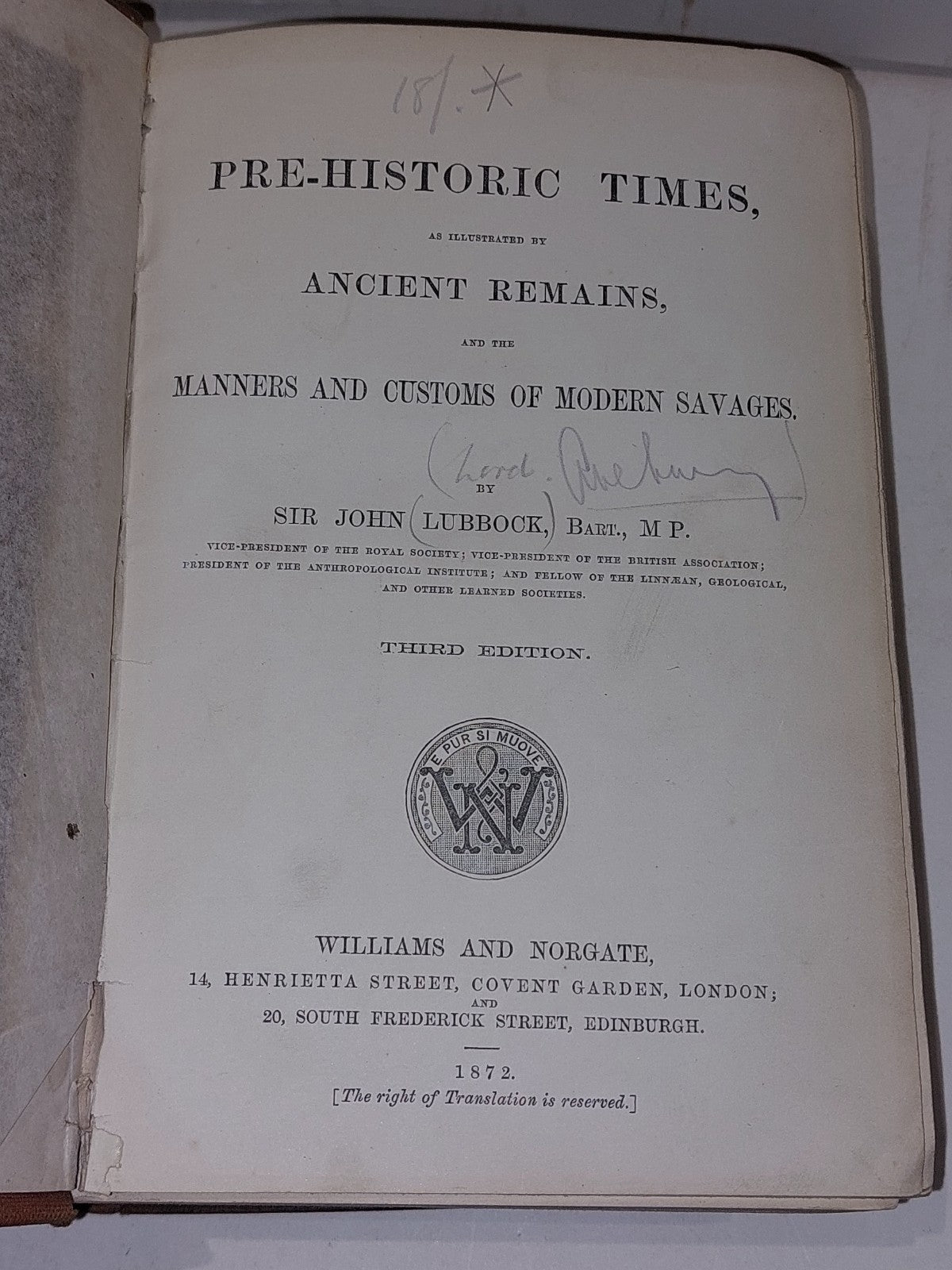PreHistoric Times As Illustrated By Ancient Remains Lubbock/Lord Avebury (1872)3