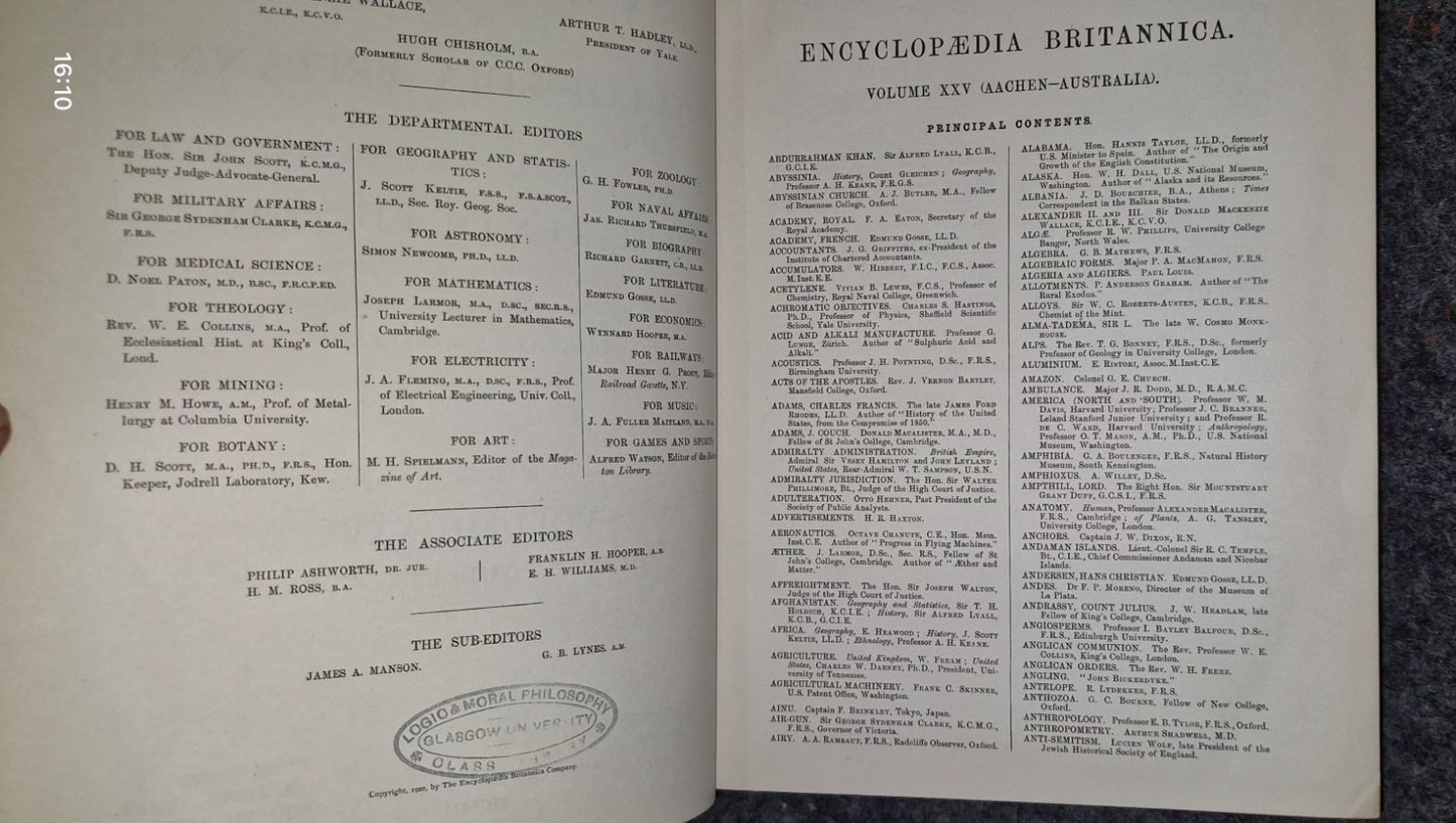 Encyclopedia britannica Tenth Edition 10th The New Volumes To Ninth 9th & Maps11