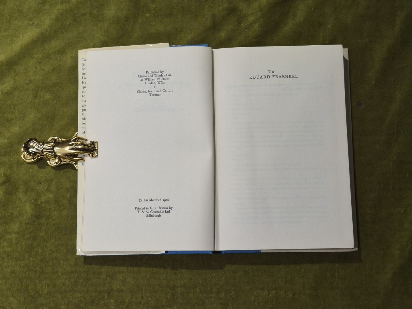 The Time of the Angels by Iris Murdoch, Chatto & Windus 1st UK Edition HB 19665