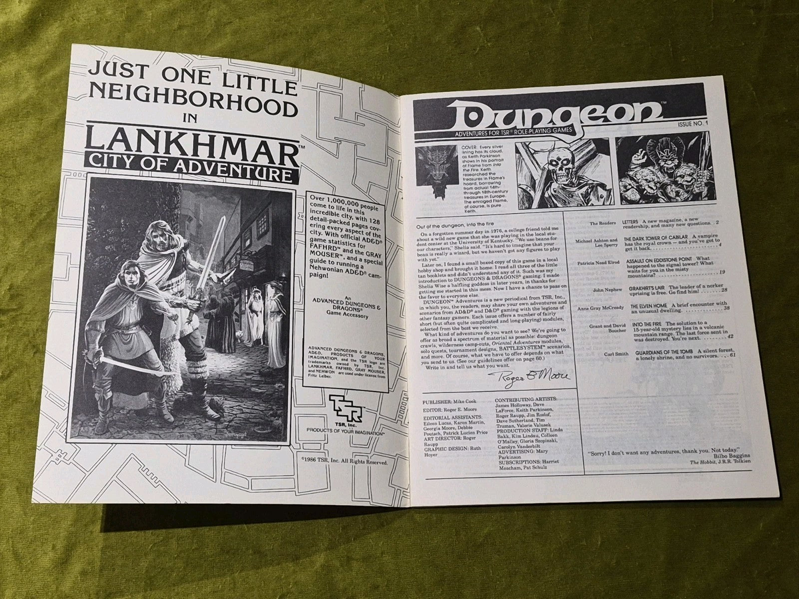 TSR Dungeon Magazine issue #1 featuring 6 adventures for AD&D2