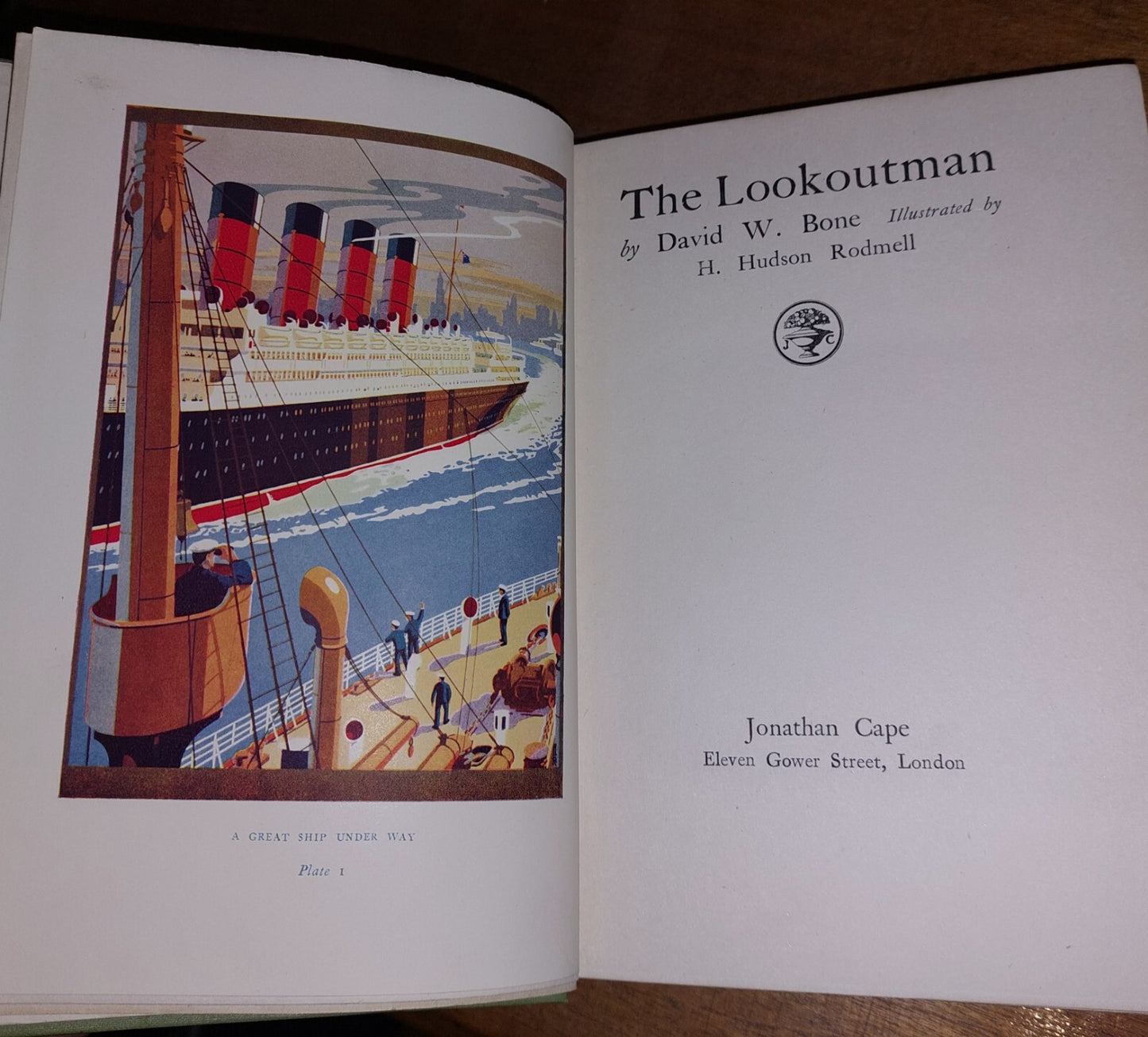 The LOOKOUTMAN - David W Bone 1923 1st edition. Nautical, Maritime Shiping, Navy9