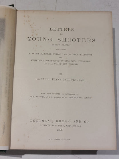 PayneGallwey, Sir Ralph LETTERS TO YOUNG SHOOTERS (THIRD SERIES) SHORT NATURAL4