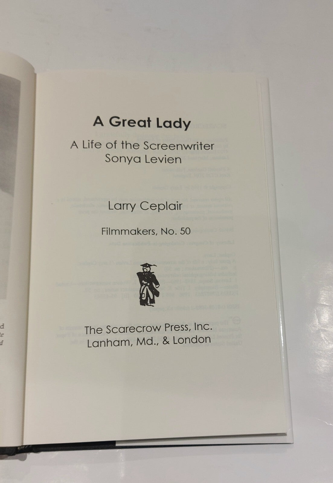 A Great Lady: Life of the Screenwriter Sonya Levien (1996) Book With Dustjacket6