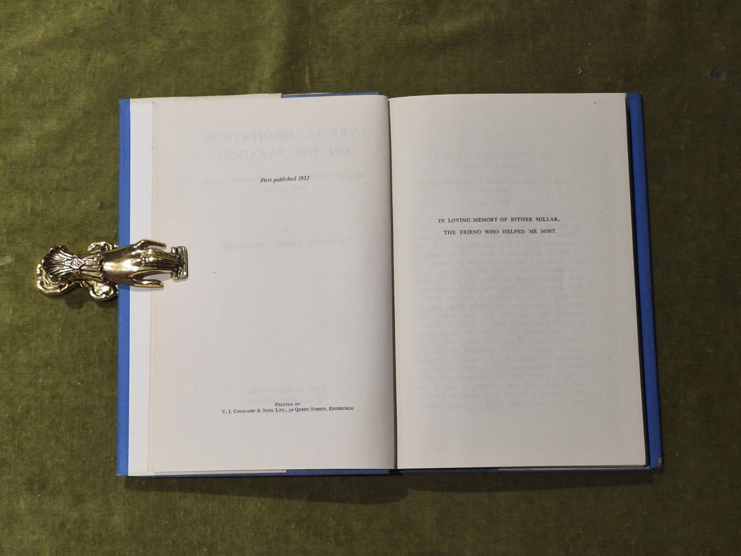 Lyrical Meditations On The Paradiso - Georgina Grace Moncrieff , Moray 1952 HBDJ4