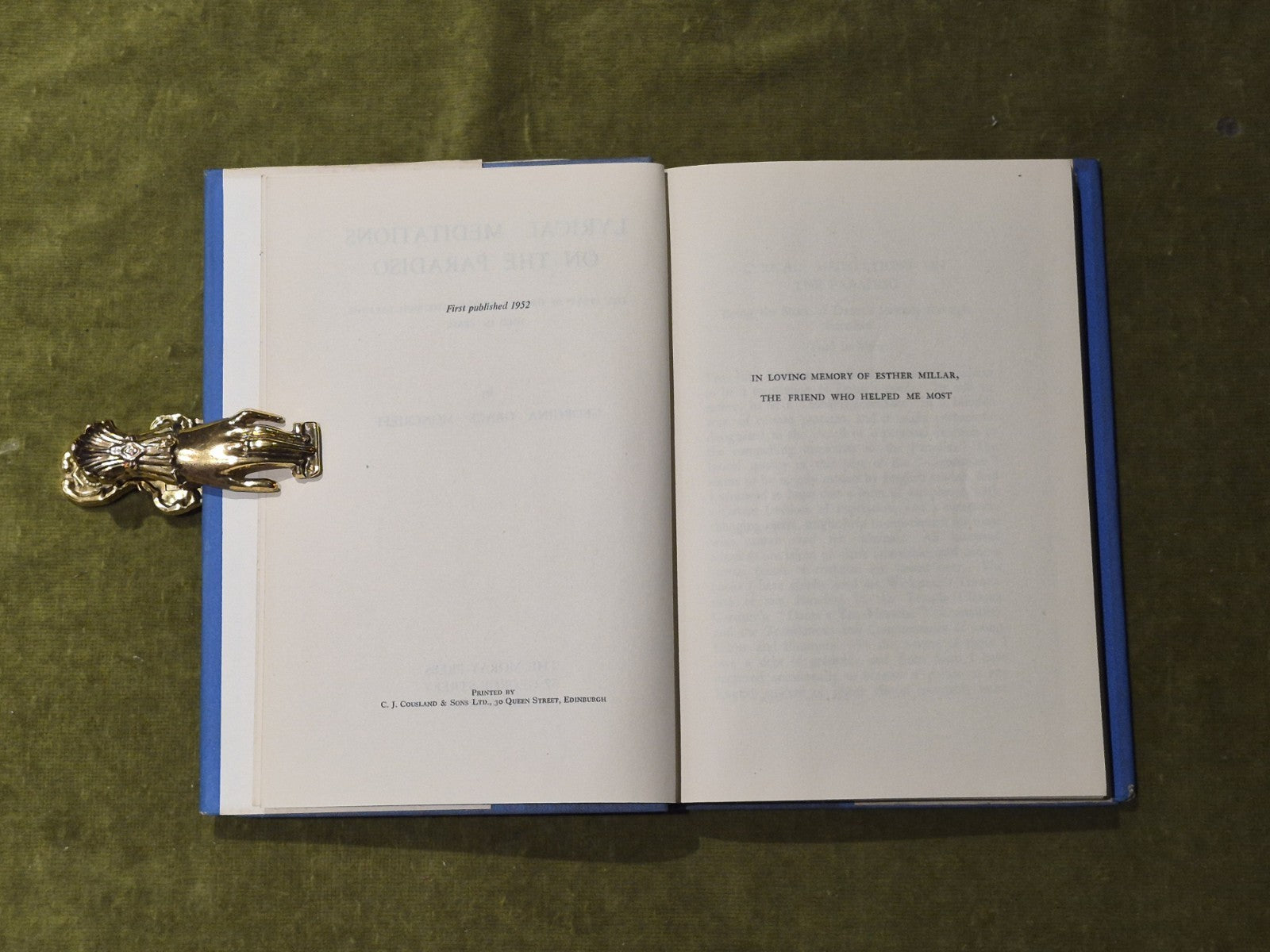 Lyrical Meditations On The Paradiso - Georgina Grace Moncrieff , Moray 1952 HBDJ4