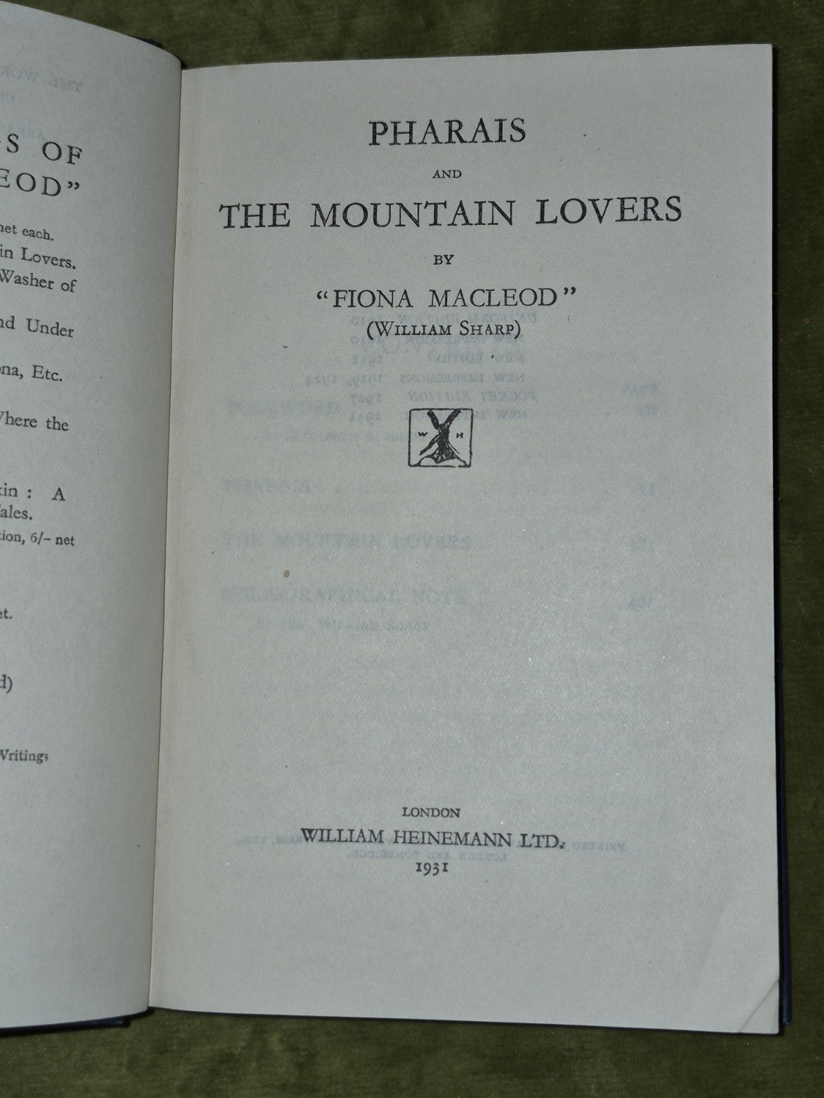 Fiona MacLeod William Sharp - Pharais & The Mountain Lovers 19315
