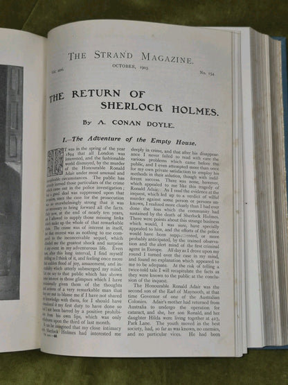 Strand Magazine 1903 Sherlock Holmes True First Edition Vol 26 July Dec XXVI 4