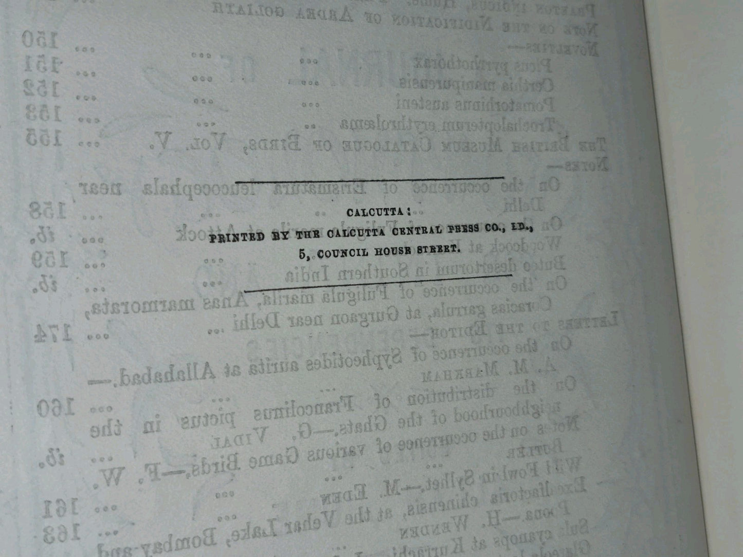 Stray Feathers Ornithology in India volume 10 X Calcutta Central Press7