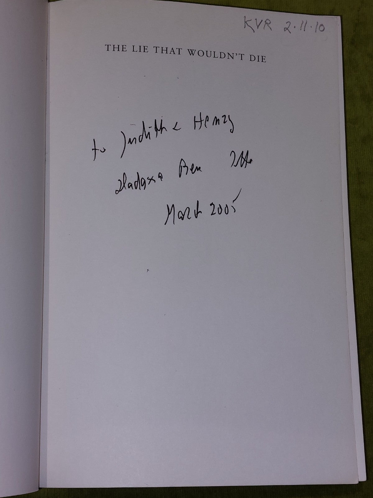 THE LIE THAT WOULDN'T DIE Hadassa BenItto (2005)3