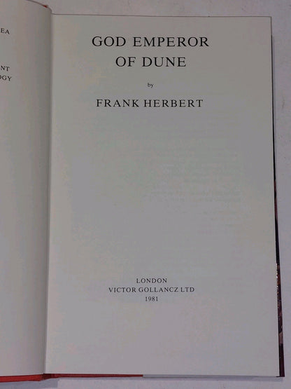 God Emperor of Dune by Frank Herbert (1981) Hardback First Edition Excellent12