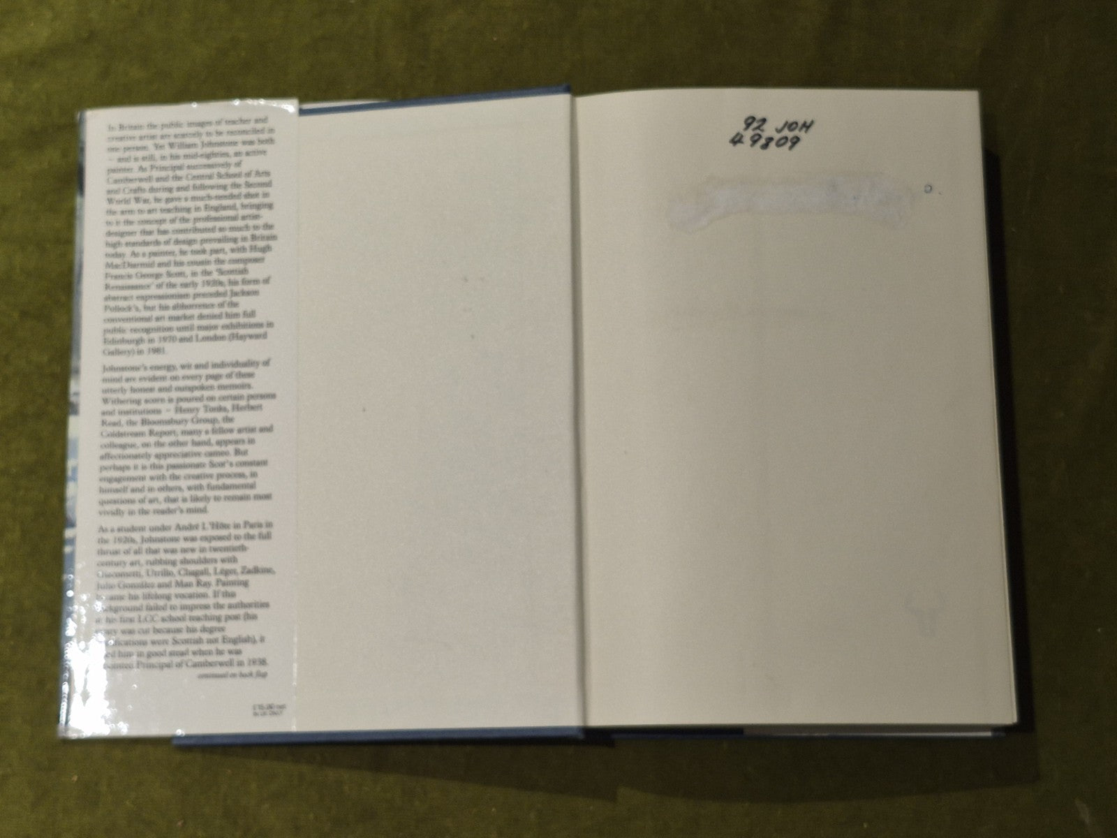 Points in Time an Autobiography - William Johnstone , Barrie & Jenkins 19803