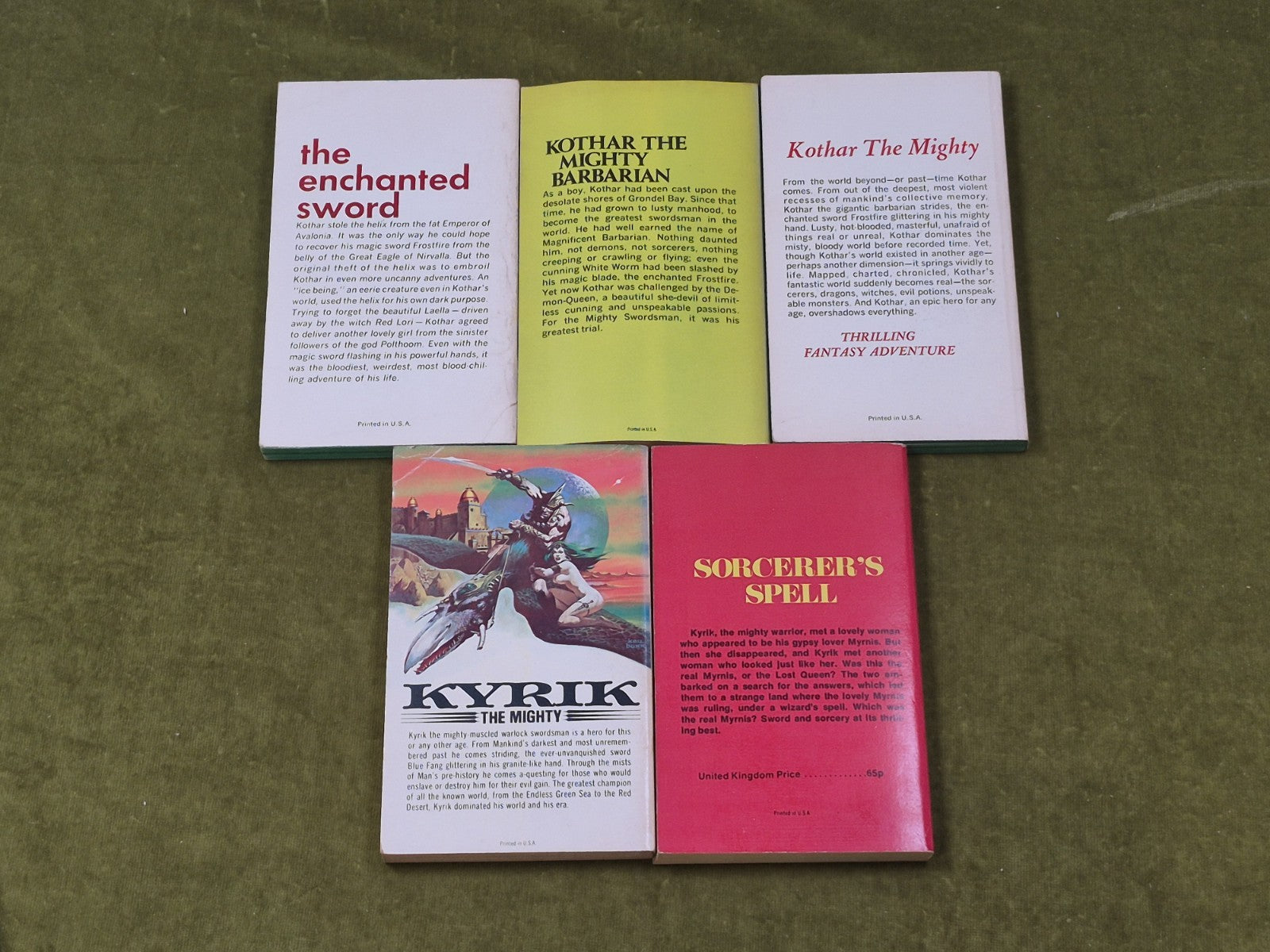 Gardner F Fox - 3 Kothar + 2 Kyrik Vintage Fantasy Paperbacks1