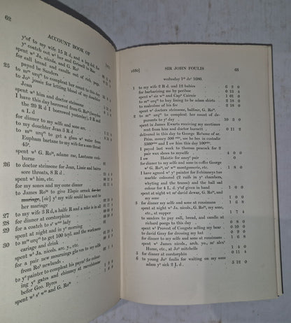 The Account Book of Sir John Foulis Of Ravelston. Scottish History Society 144