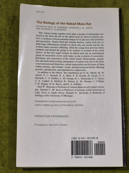 The Biology of the Naked Mole-Rat Paperback Paul W. Sherman1