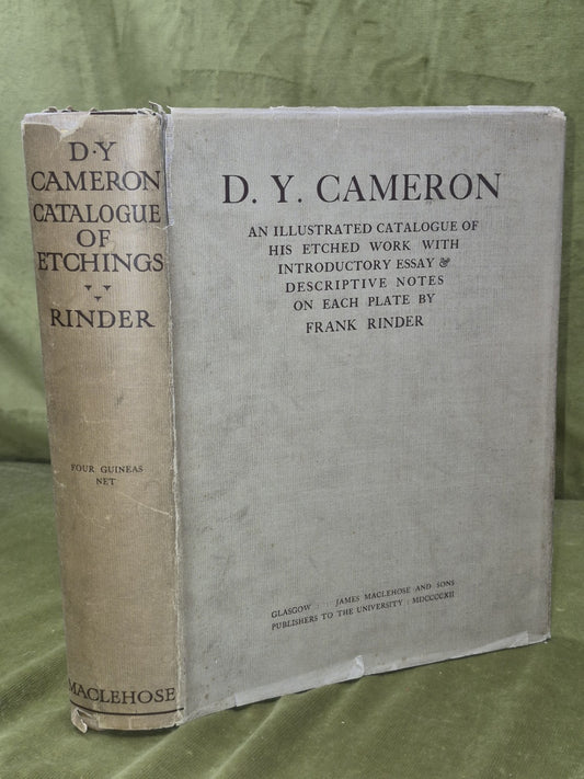 D Y Cameron An Illustrated Catalogue Frank Rinder 1913 Dustjacket0