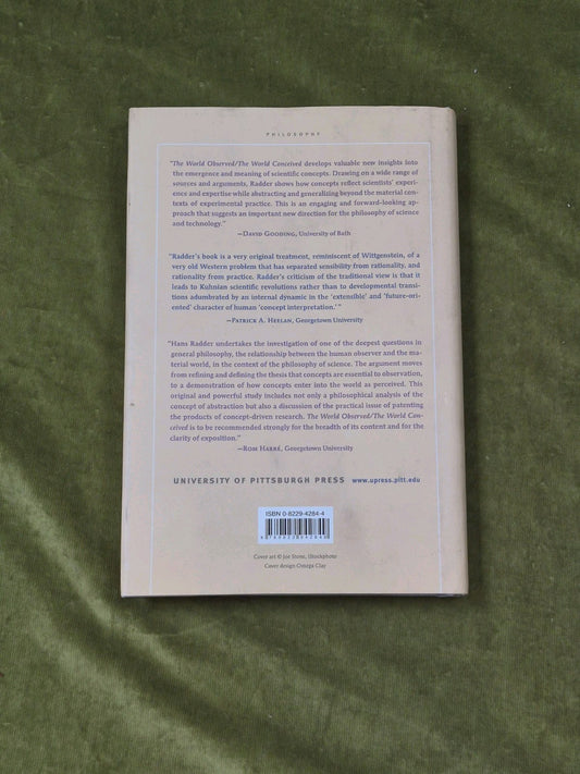 THE WORLD OBSERVED THE WORLD CONCEIVED - Hans Radder , Pittsburgh 2006 1st HB DJ1