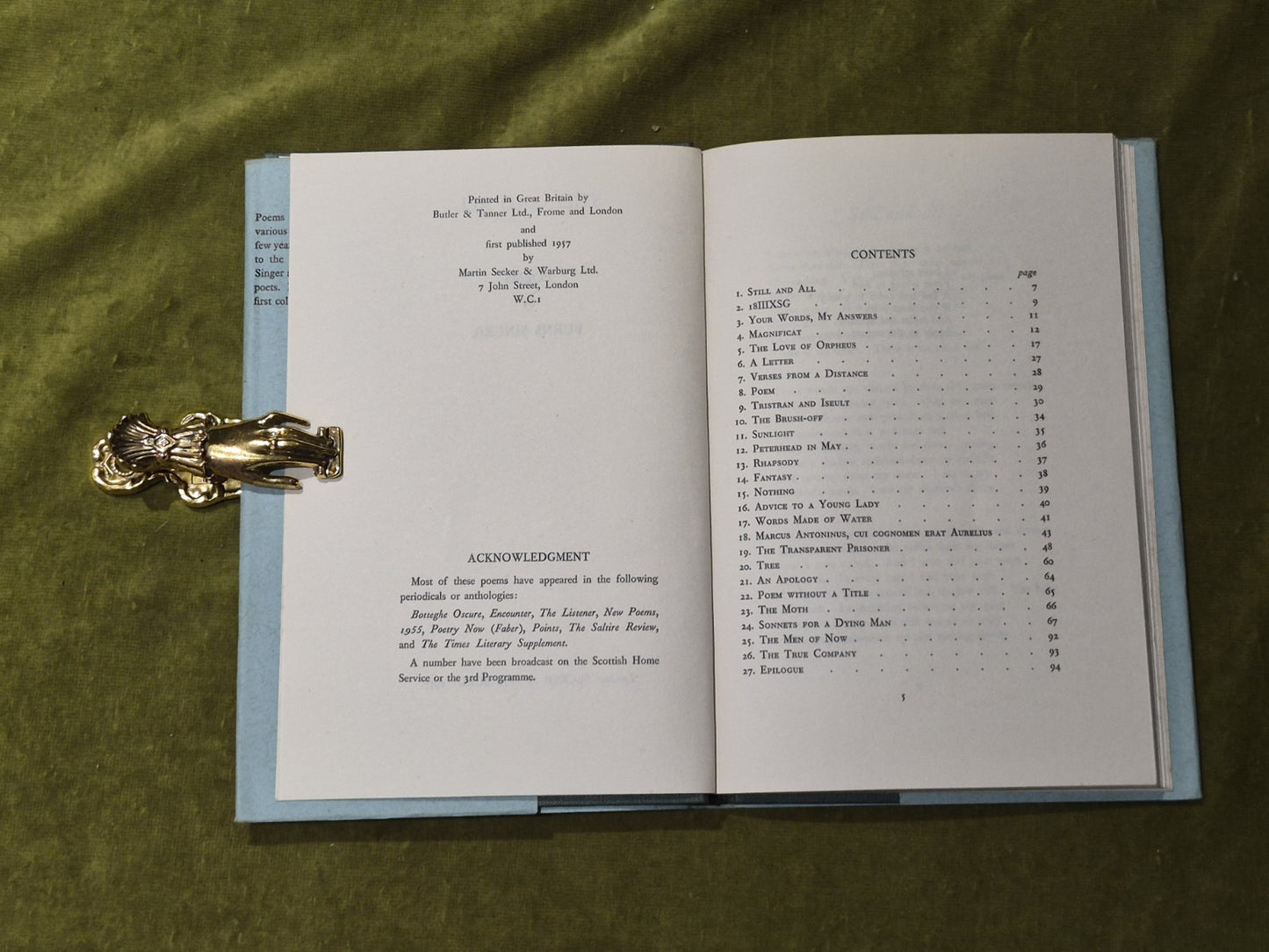 Still and All: Poems - Burns Singer - 1st Edition - HB DJ5