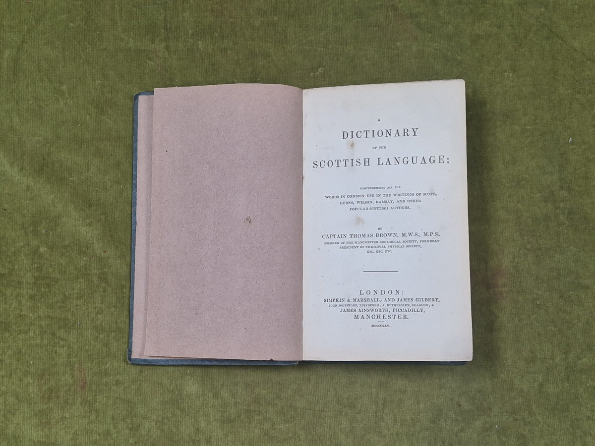 Dictionary of the Scottish Language - Cpt. Thomas Brown, Simpkin & Marshall 18453