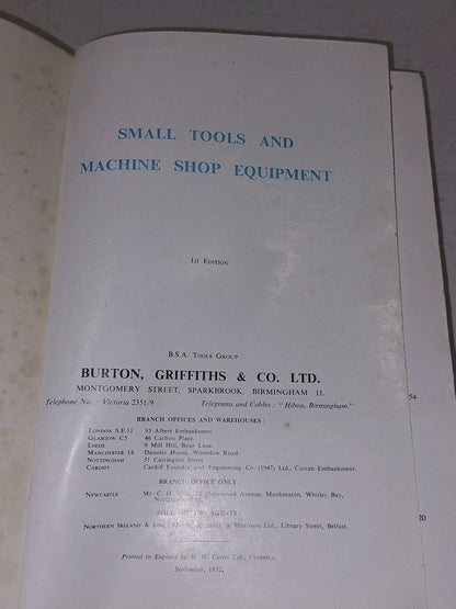 Small Tools & Machine Shop Equipment (1952) 1st Ed Hb Book3