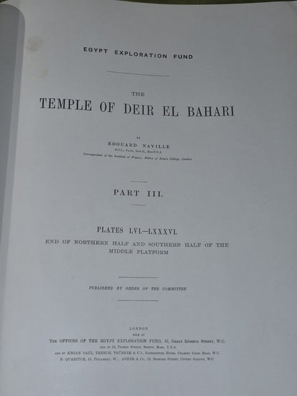 The Temple of Deir El Bahari Edouard Naville Part III 18985