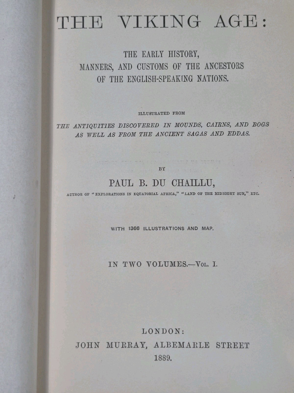 The Viking Ages Du Chaillu Paul B 2 Vol 18894