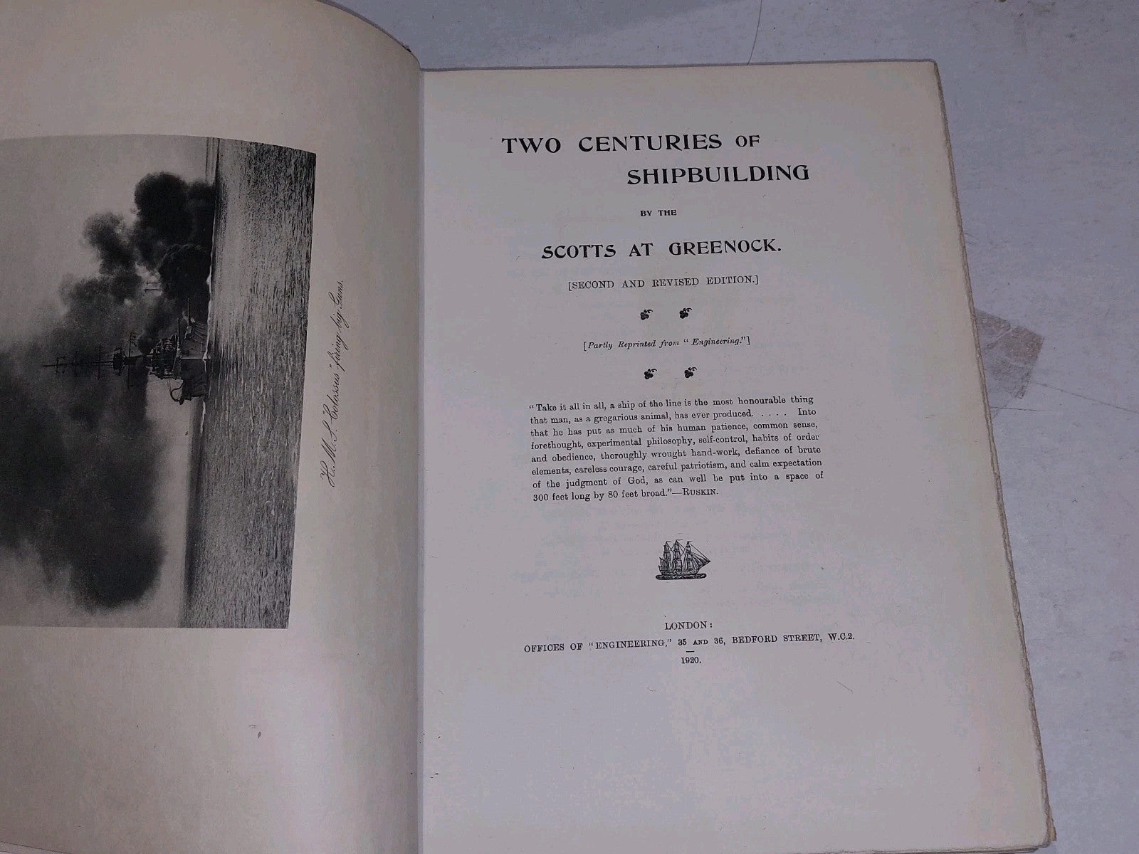 Two Centuries Of Ship Building. Scotts At Greenock. 1920 Hbk.4