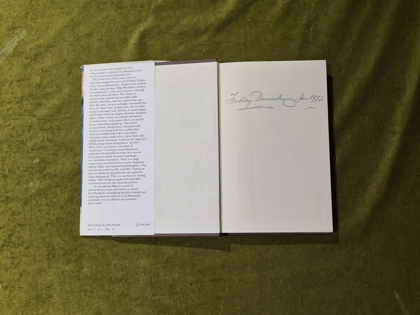 Iris Murdoch - An Accidental Man - 1st/1st 1971 in Original DW, Chatto & Windus4