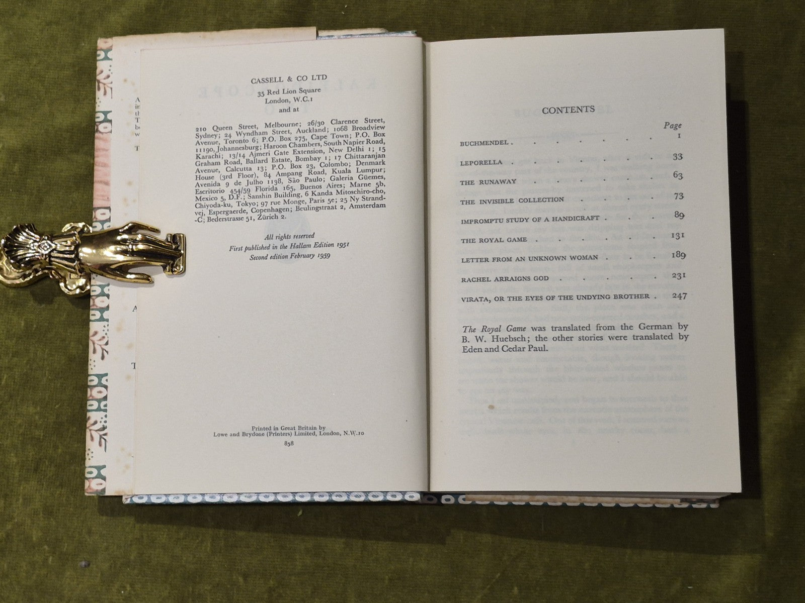 Kaleidoscope Two - Stefan Zweig - Hallam Edition by Cassell 1959 2nd6