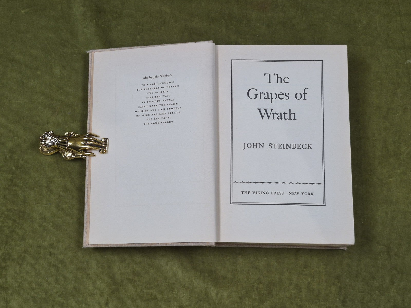 The Grapes of Wrath John Steinbeck Hardcover Viking Press 19394