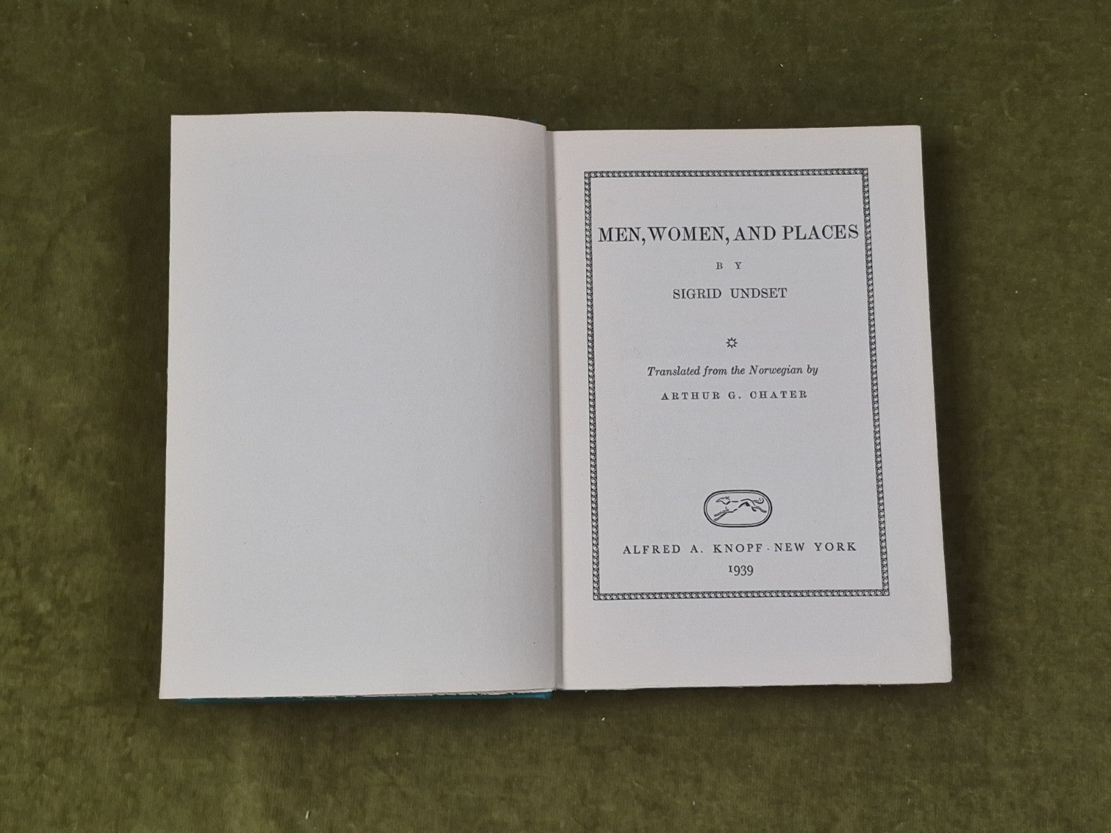 Men Women and Places - Sigrid Undset 1939 First American Edition Knopf5