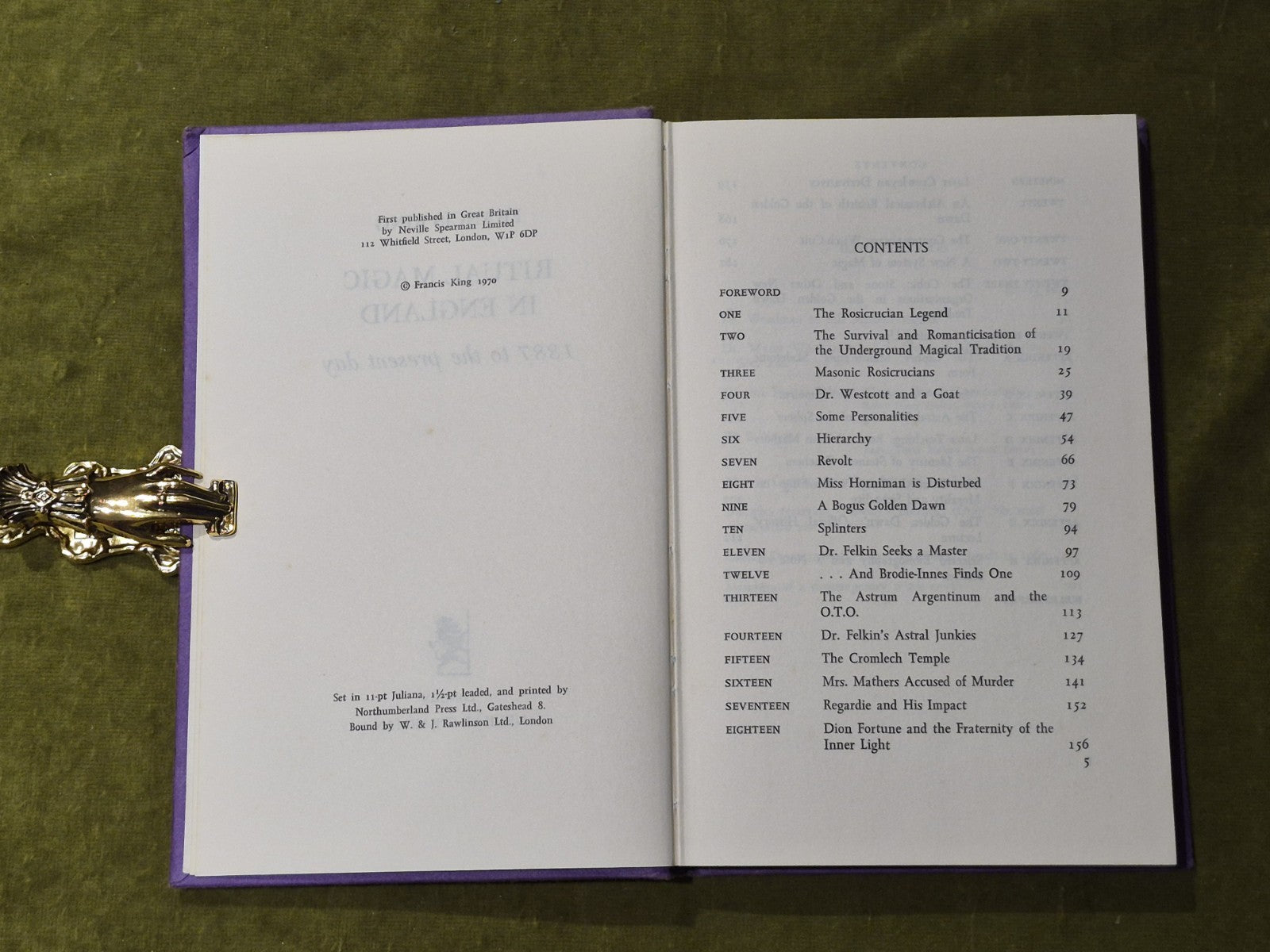 Ritual Magic In England : 1887 to The Present Day - Francis King 1970 1st Ed HB5