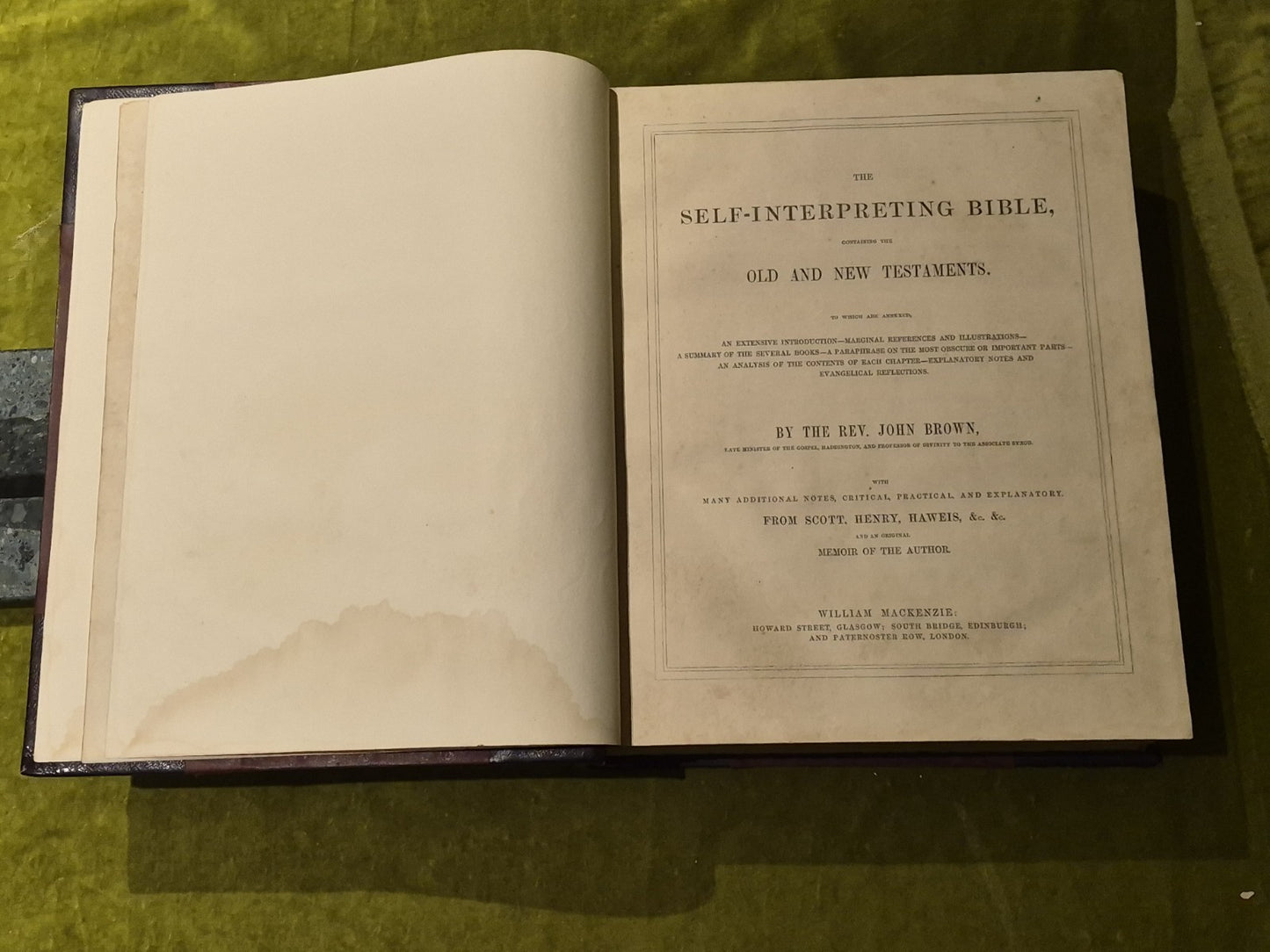 Holy Bible With Notes & Observations By Rev. John Brown Large Family Bible VGC8