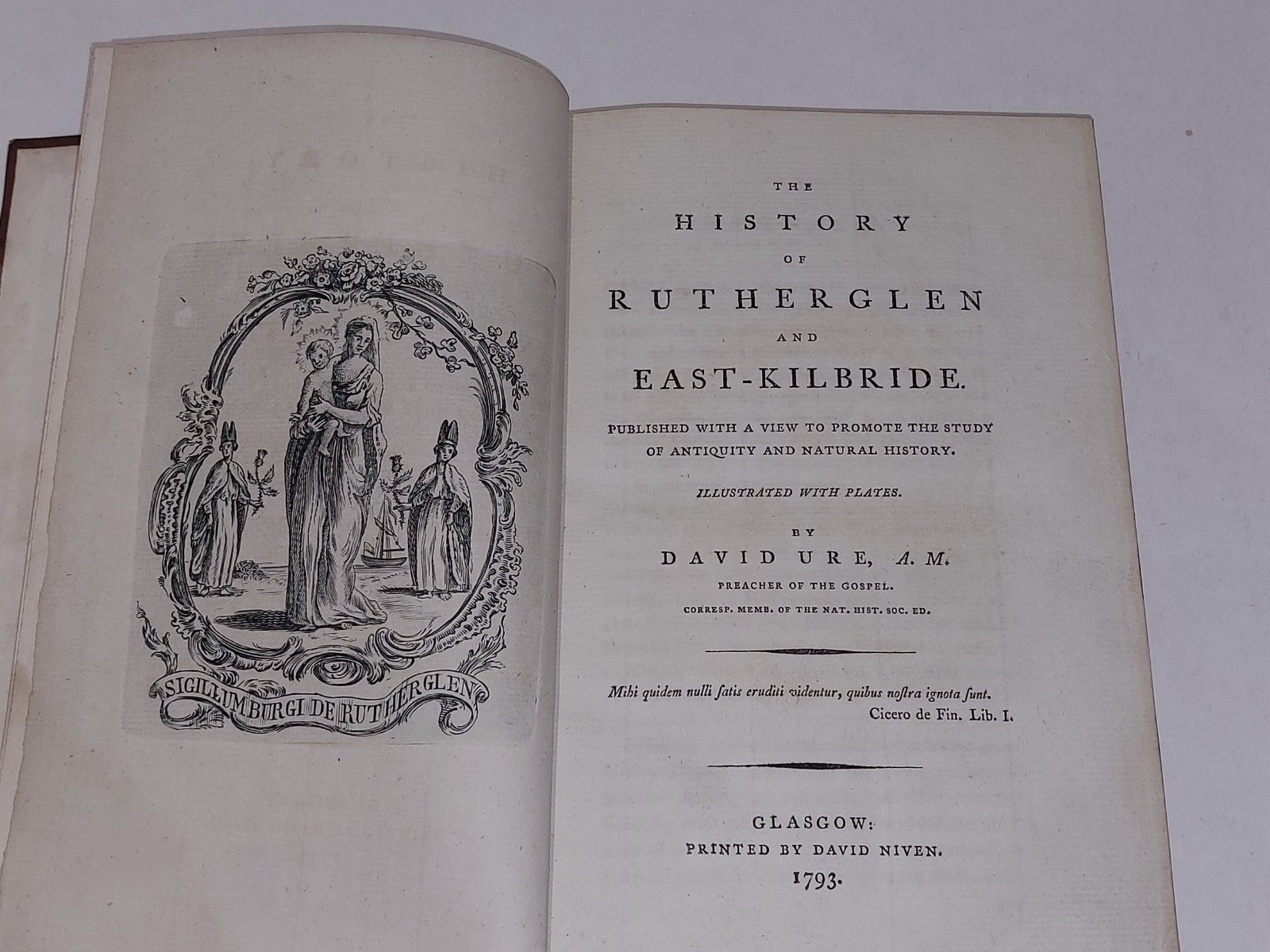 The History Of Rutherglen And EastKilbride By David Ure (1793) Hb Book3