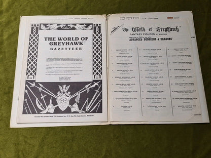 THE WORLD OF GREYHAWK Vintage Advanced Dungeons and Dragons 19804