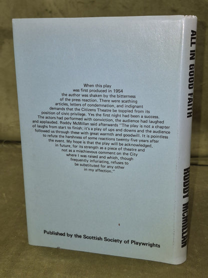 All in Good Faith Roddy McMillan 1979 Limited Run First Edition 1
