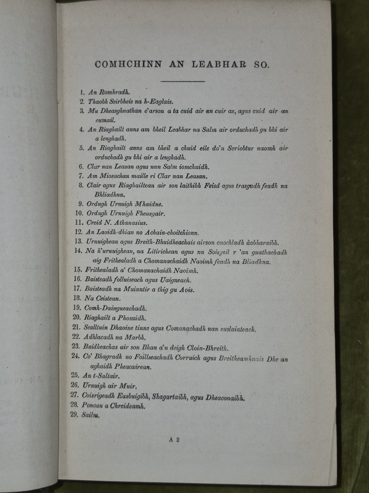 Leabhar H'Urnuigh Choitchionn Gaelic Book of Common Prayer 18775