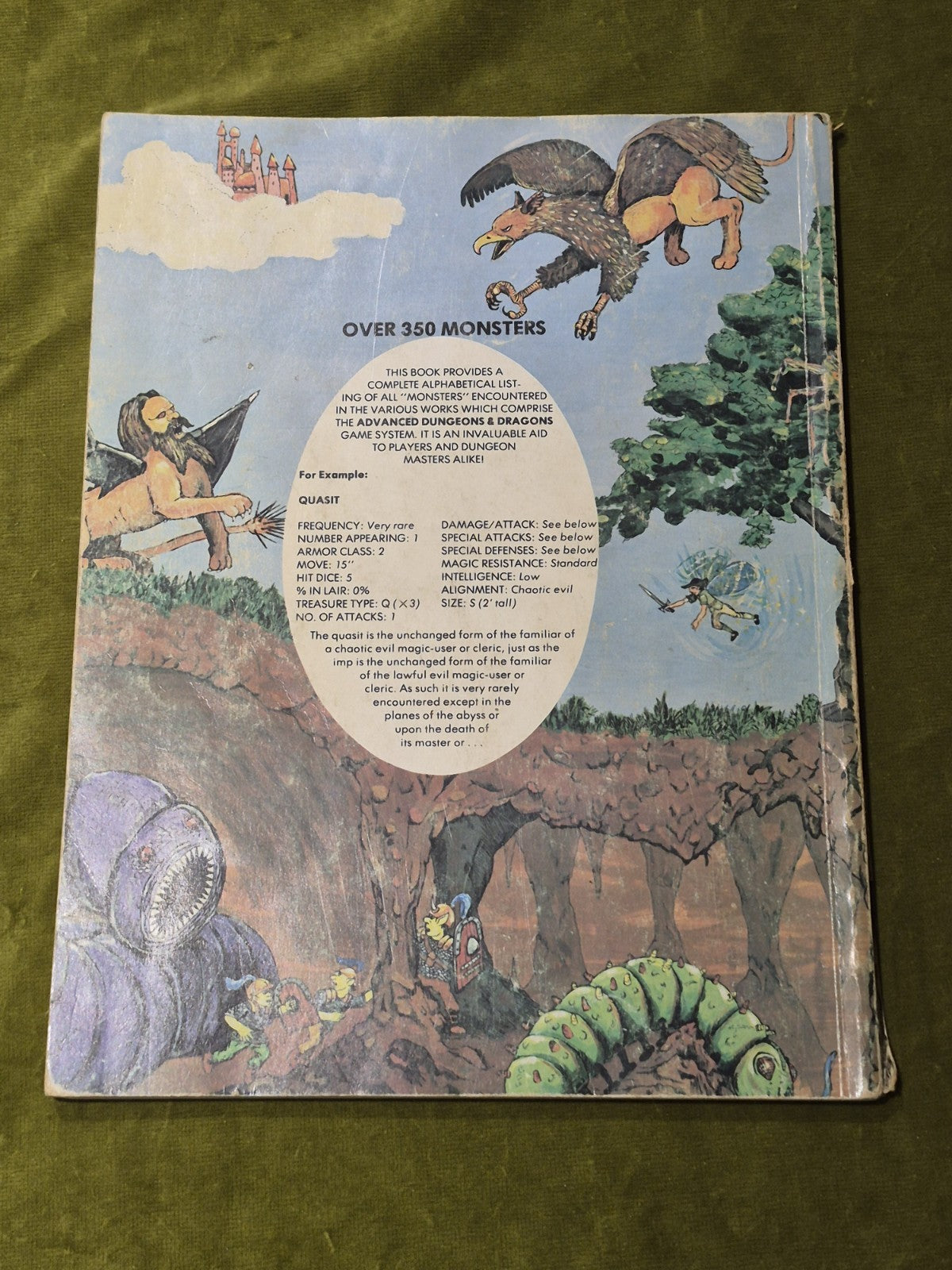 Advanced Dungeons and Dragons Monster Manual Softcover First Edition UK TSR 19771
