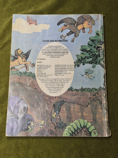 Advanced Dungeons and Dragons Monster Manual Softcover First Edition UK TSR 19771