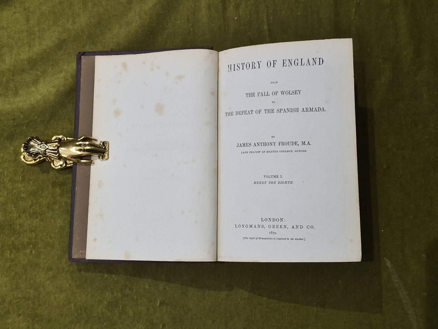 Froude's History of England in 12 Volumes - Longmans 18704
