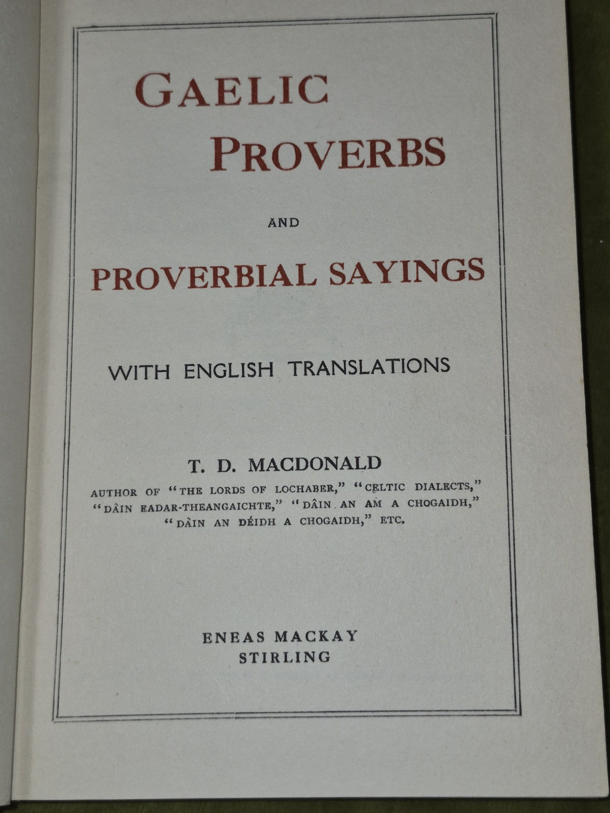 Gaelic Proverbs and Proverbial Sayings Macdonald Eneas Mackay Stirling4
