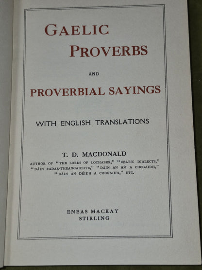 Gaelic Proverbs and Proverbial Sayings Macdonald Eneas Mackay Stirling4