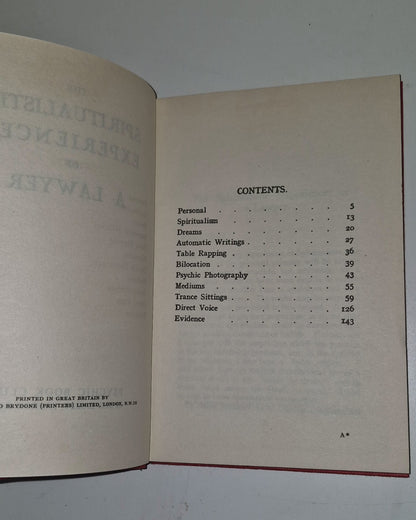 Spiritualistic Experiences Of A Lawyer  Psychic Book Club 1950s 5