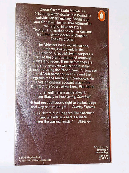 My People - Credo Mutwa. Writings Of A Zulu Witch Doctor-out of Print PB  1977 2