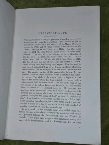 Register Acts of the Incorporation of Wrights of Glasgow 1650 to 1710 Erskine4