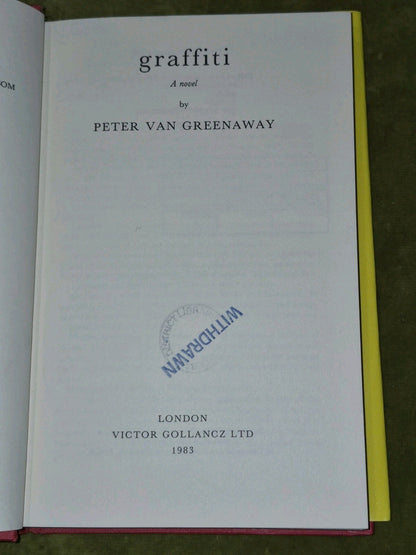 Peter Van Greenaway - Graffiti -1983 - First Edition Ex-Library5