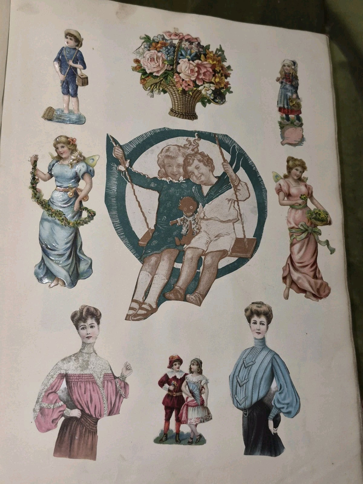 Edwardian Scrapbook Louis Wain & Fashion plates Full 80 pages  ephemera 16x11"15