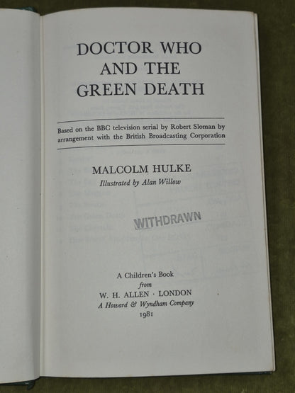 Doctor Who and the Green Death Hardback First Edition 1981 Malcolm Hulke4