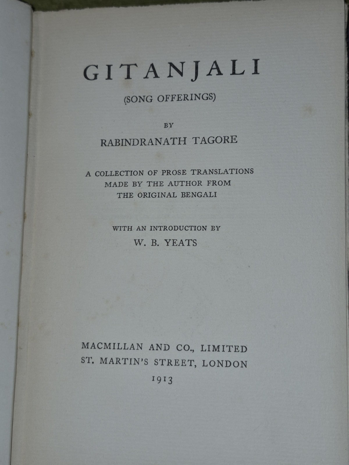 Gitanjali Song Offerings Rabindranath Tagore 19134