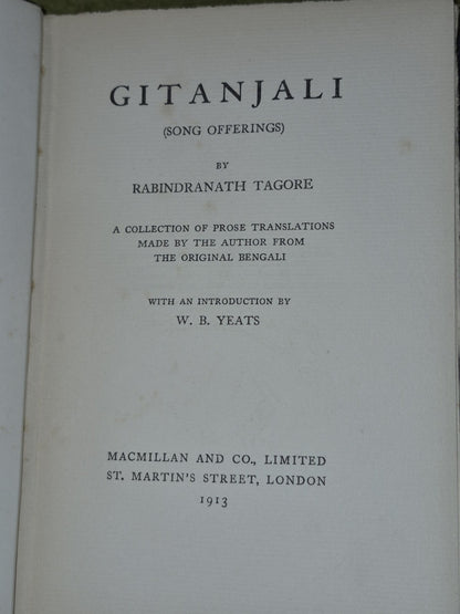 Gitanjali Song Offerings Rabindranath Tagore 19134