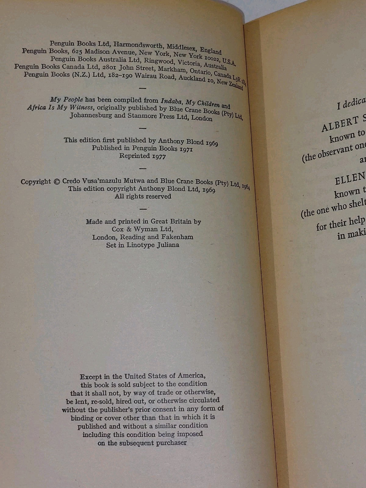 My People - Credo Mutwa. Writings Of A Zulu Witch Doctor-out of Print PB  1977 4